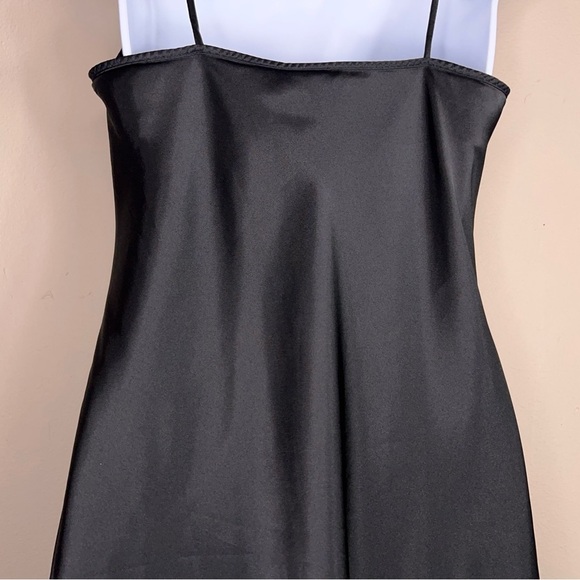 Y2K Era Small Old Navy Black Satin Slip Dress Cowl Neckline Goth Pinup Vintage - Picture 5 of 16